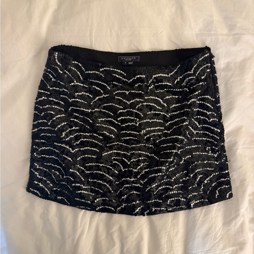 GRYPHON Black Sequin Mini Skirt
